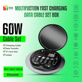 6 in 1 Multifunctional USB Data Cable Set Storage Box