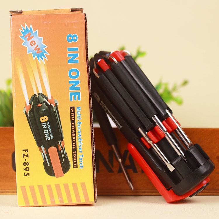 8 in 1 Screwdriver With Powerful Torch