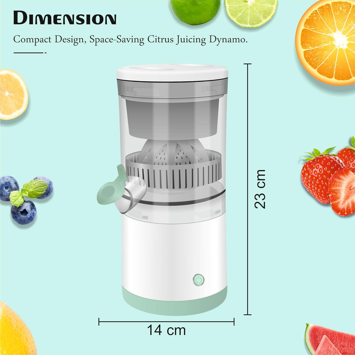 Rechargeable Citrus Juicer 45W : Portable, Type-C Charging