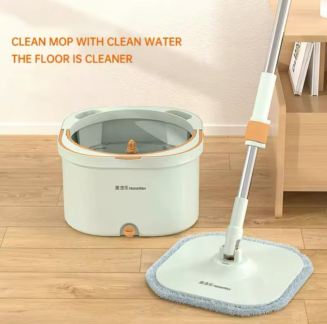 Automatic Spin Mop, Household Floor Cleaning Microfibre Pads Mop, Mop And Bucket Dual Use Flat Mop Set