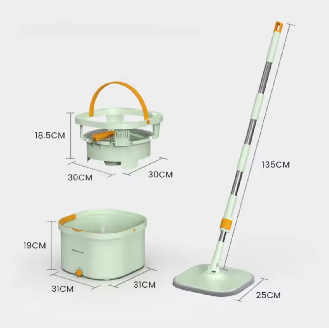 Automatic Spin Mop, Household Floor Cleaning Microfibre Pads Mop, Mop And Bucket Dual Use Flat Mop Set