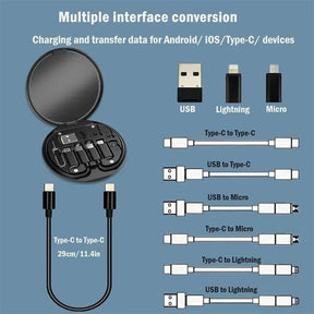 6 in 1 Multifunctional USB Data Cable Set Storage Box