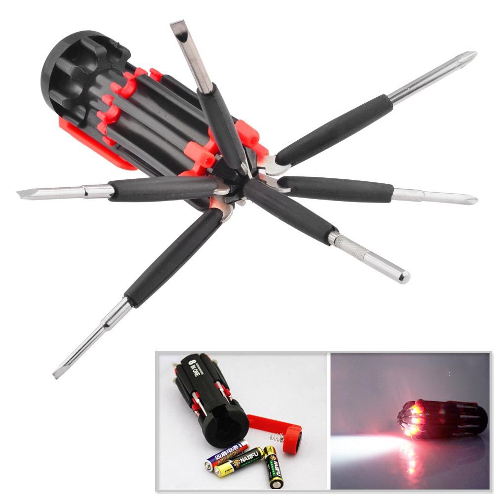 8 in 1 Screwdriver With Powerful Torch