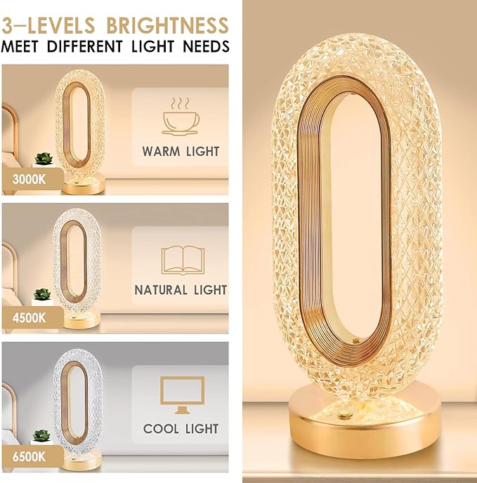 Touch Control LED Crystal Table Lamp
